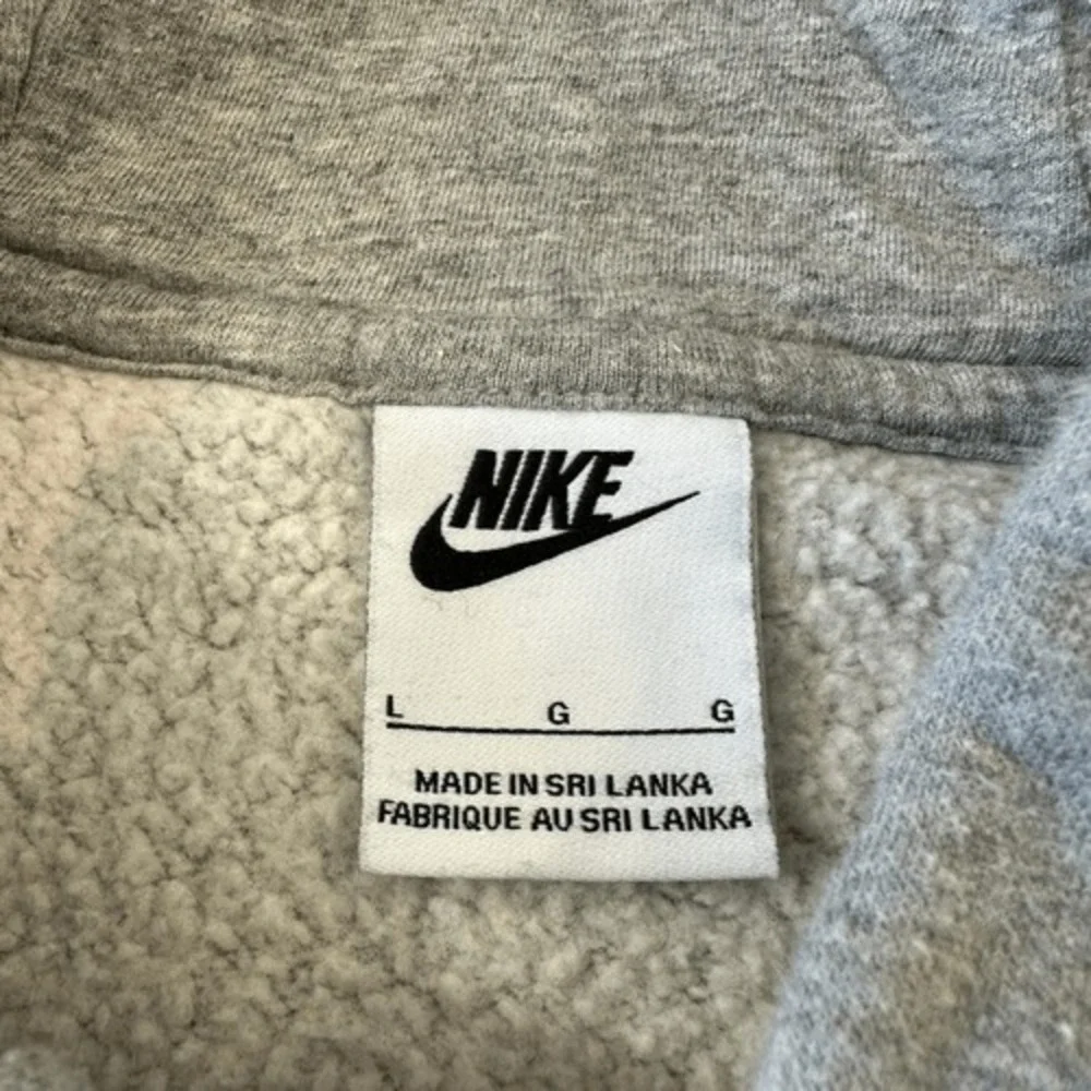 Nike Gray Solid Hoodie, L